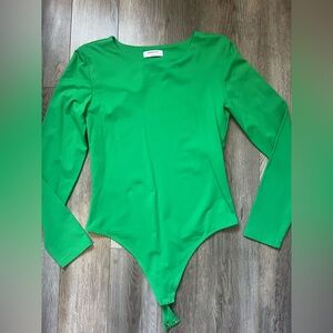Babaton Green Long Sleeve Bodysuit